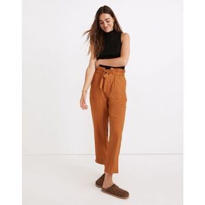 MADEWELL Women’s Golden Pecan Dunaway Paperbag Waist Pants Size XL
